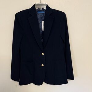 Classic Black Blazer with Gold Accents